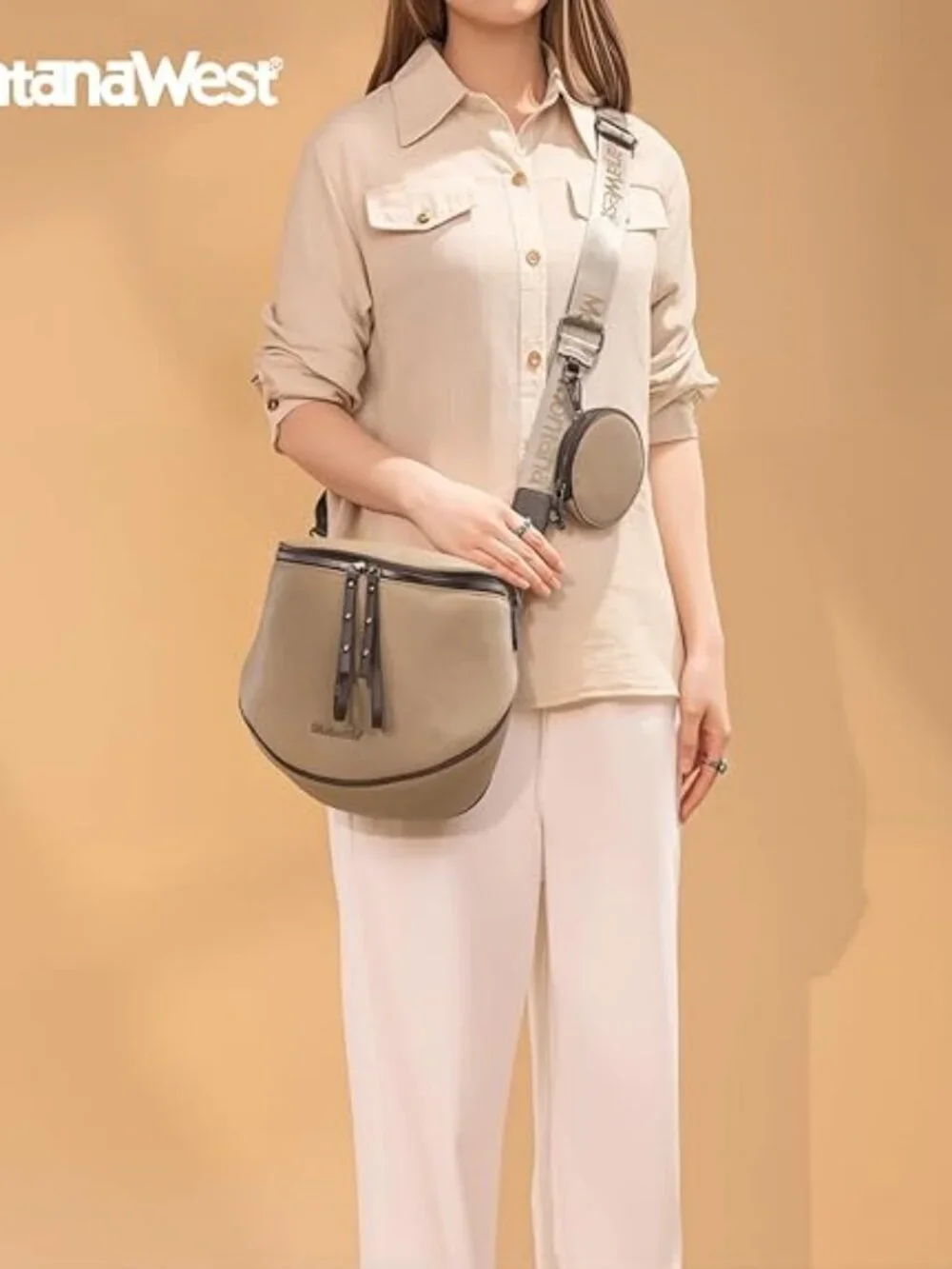 Crossbody Bag for Women, Large Bum Bag Purse Soft Vegan Leather Travel Fanny Pac